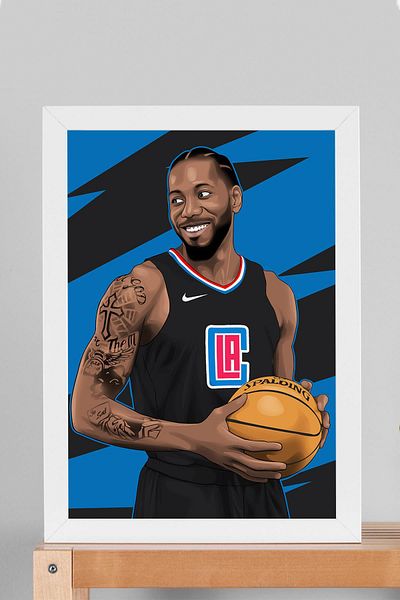 Saturn Επιτραπέζιο με κορνίζα Kawhi Leonard - Επιτραπέζια αφίσα μπάσκετ NBA
