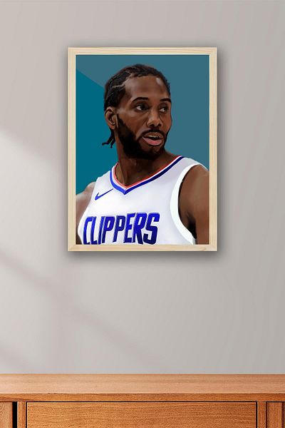 Saturn Pictură înrămată de Kawhi Leonard - Pictură poster NBA de baschet