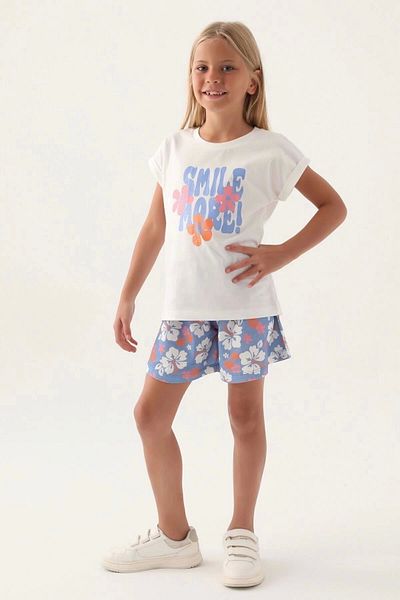 Rolypoly Girl's Blue Shorts Set