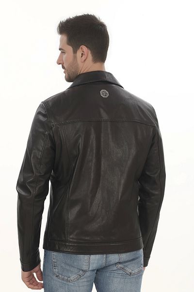 PayBuy Men's Elegance Derimont Genuine Leather Jacket with Handcrafted Black Lambskin Classic Men's Coats