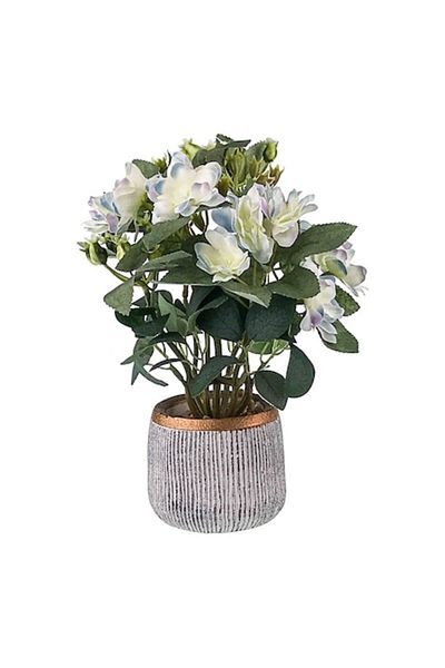 Blusmart Ghiveci ceramic cu flori din plastic, 15x22 cm, M4