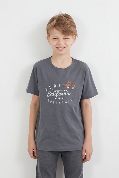 Fulla Moda 100% Cotton Boys' T-Shirt with Text Printed on the Front and Back