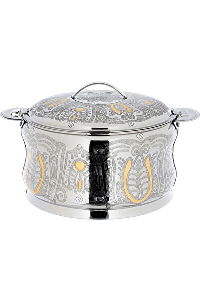 Generic Steel Al Saif Gallery Zomorroda food container, 2500 ml, gold-silver ...