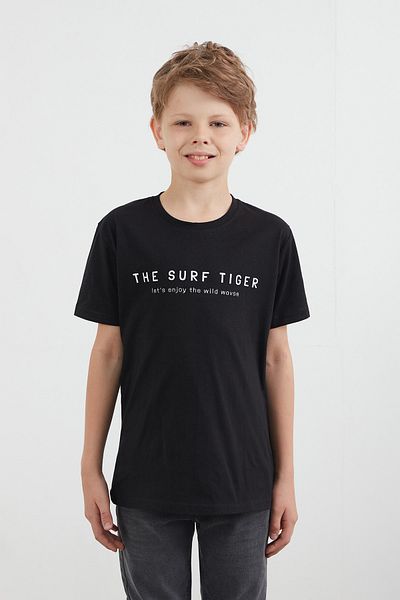 Fulla Moda 100% Cotton the Surf Tiger Printed Boy's T-Shirt