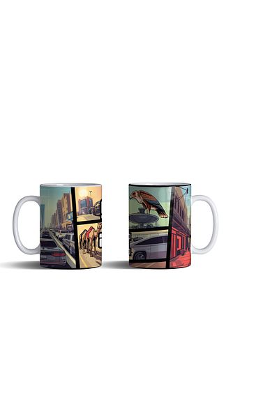 MECKSA Grand Theft Auto 6 Design Arab Version Coffee Cup 11 oz