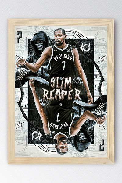 Saturn Επιτραπέζιο με κορνίζα Kevin Durant - Πίνακας αφίσας μπάσκετ NBA