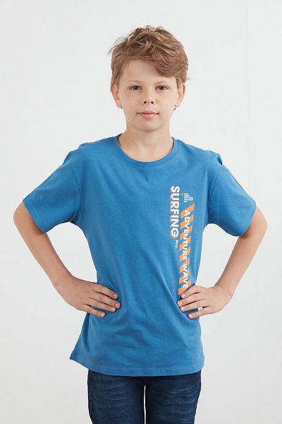 Fulla Moda Tricou pentru băiat 100% bumbac cu imprimeu text Adventure