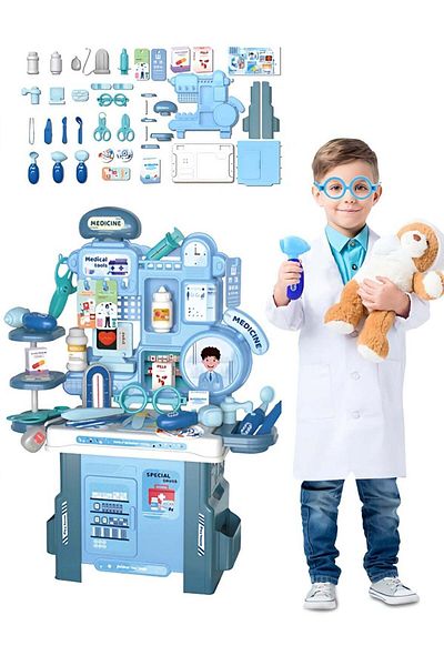 Toybox مجموعة لعب دور الطبيب للأطفال - مجموعة أدوات طبية مكونة من 42 قطعة