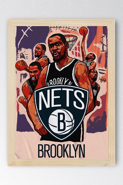Saturn Pictură înrămată Kevin Durant - Pictură poster NBA de baschet