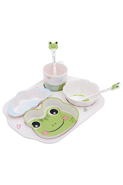 Generic Al Saif Gallery Plastic Serving Set For Children, 7 Pieces - Multi Color