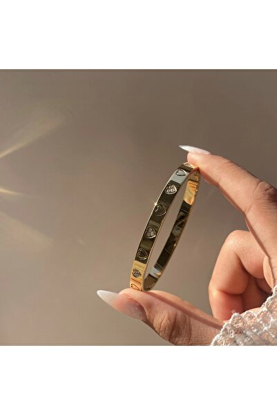 Vintagezegeni Kalp Detaylı Kelepçe Bileklik