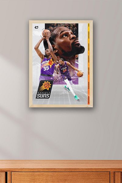 Saturn Kevin Durant Framed Painting - Basketball Nba Poster Painting