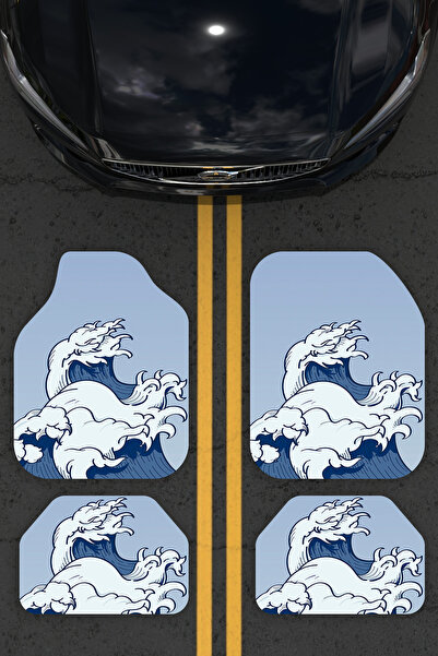 Charmbi -VIP- Lüx Dekoratif Desenli Oto Paspas Takımı Yıkanabilir Üniversal 4...