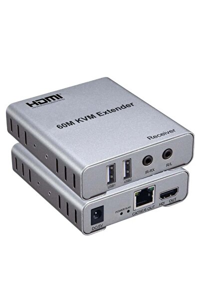 Powermaster PM-22508 مجموعة موسعات KVM HDMI بطول 60 مترًا من Cat5e/Cat6 للوحة...