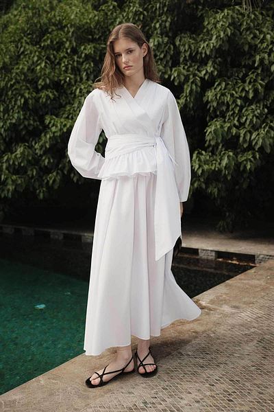 Hooopstore Princess Cotton White Skirt Suit