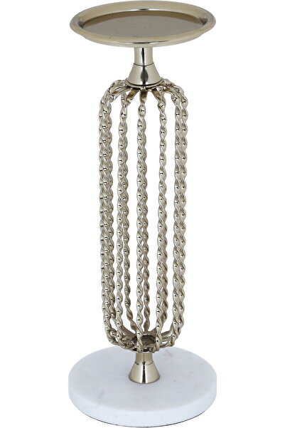 Generic Alsaif Gallery steel candle holder, small, round, base - gold