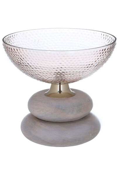 Generic Al Saif Gallery glass dessert stand, 20 x 19 x 20 cm, with base - tra...