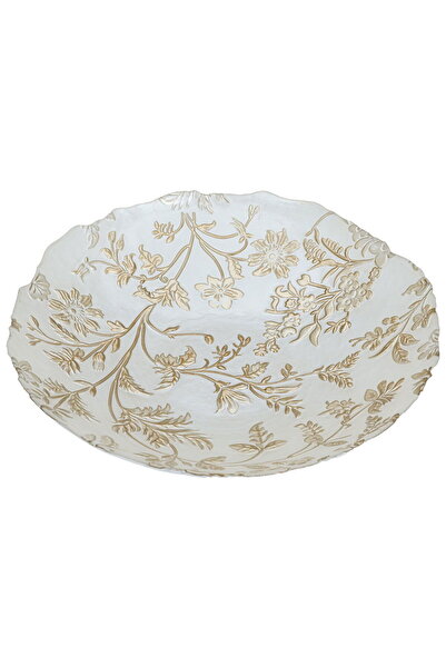 Generic Al Saif Gallery Glass Serving Plate, 30X30X4 Cm - Gold