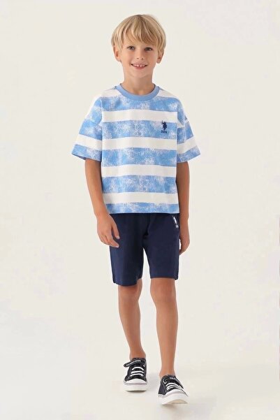 U.S. Polo Assn. U.S. Polo Assn Licensed Striped Indigo Boy Bermuda Suit