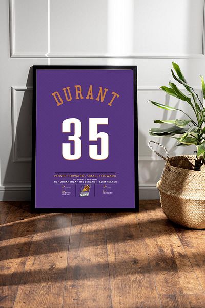 Saturn Tricou Kevin Durant cu cadru - Tricou NBA Phoenix Suns