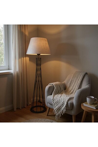 Ömür Avize deniz siyah ayak konik lambader