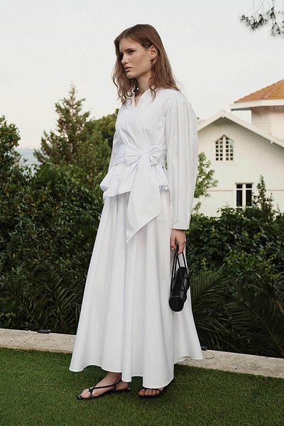 Hooopstore Princess Cotton White Skirt Suit