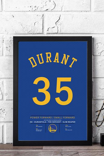 Saturn Tricou Kevin Durant cu cadru - Tricou NBA Golden State Warriors