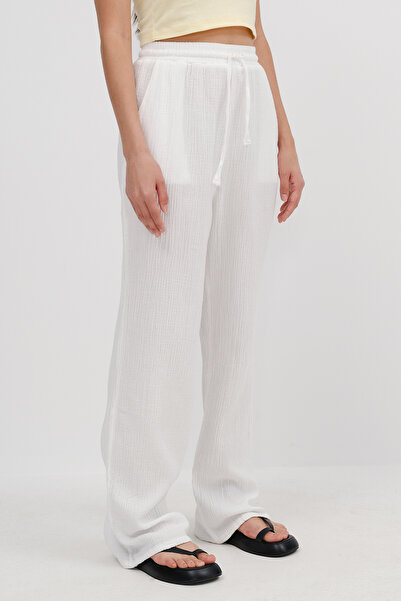 Addax Pantaloni cu legare în talie PN7043