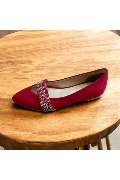 Major Butik Women's Suede Ballerina Shoes