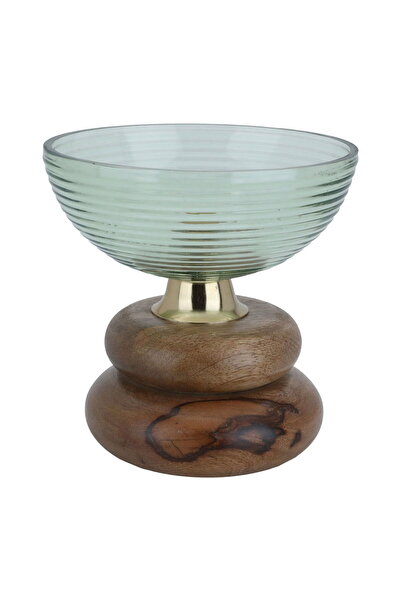 Generic حامل حلويات خشبي من معرض السيف، مع قاعدة، 14 × 14 × 13 سم - بني