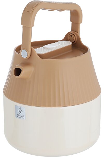 Alsaif Gallery Reema Steel Saif Gallery Thermos, 1 Liter - Beige Brown