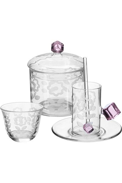 Alsaif Gallery Glass Coffee and Tea Cup Set, Saif Gallery, 12 ml, 25 Pieces - Clear