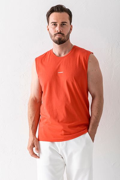 JB John Borners Men's Crew Neck John Borners Printed Sleeveless T-Shirt Red - 2752