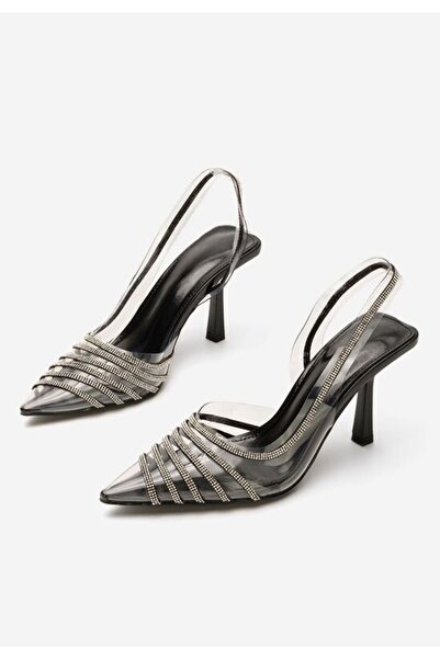 B T Shoes Ella black thin heel shoes