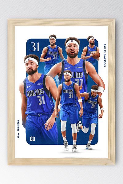 Saturn Pictură înrămată de Klay Thompson - Pictură poster NBA Dallas Mavericks