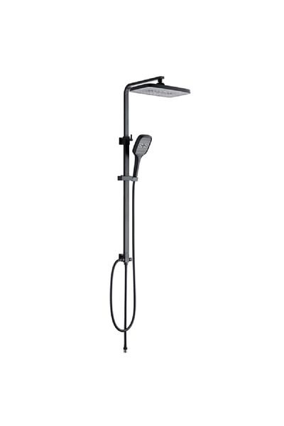 AQUADROP Wall Mounted Installation Retro Fit Shower System Black 92.5cm