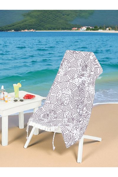 AİRYCOT Beach Towel Tiger Gray Men Set of 2