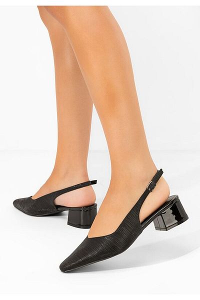 B T Shoes Pantofi cu toc gros Darada negri