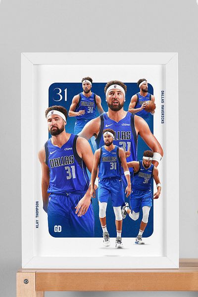 Saturn Pictură înrămată de Klay Thompson - Pictură poster NBA Dallas Mavericks