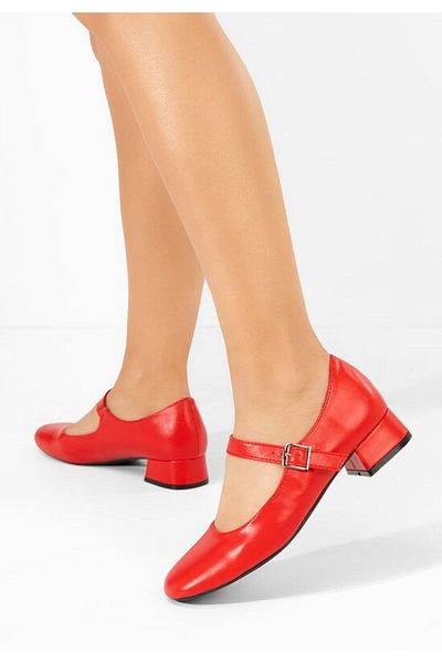 B T Shoes Stephine red low-heeled shoes