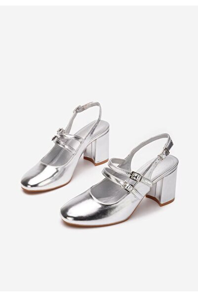 B T Shoes Izalda silver patent leather high heel shoes