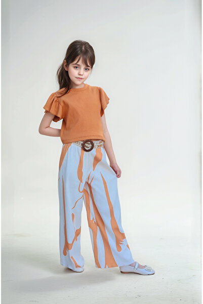 Asortix Girls' Double Set - 100% Cotton Knitted Combed Fabric, Digital Printed Bottom Top Set