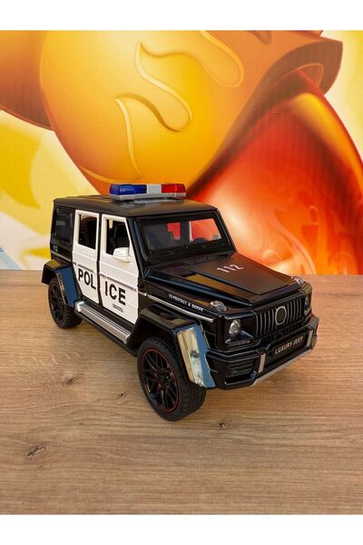 scntoys Mercedes G65 Diecast Model Araba 1:24 Polis Arabası Komple Metal Sesl...