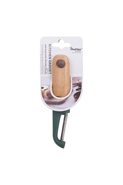 Chefline Peeler with Wooden Handle Sharp Stainless Steel Blade for Effortless Fruit & Vegetable