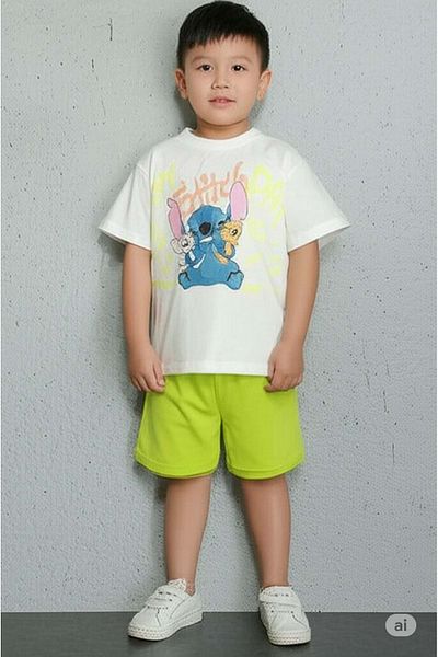 ww waka waka kids store Set tricou și pantaloni scurți pentru băiat cu imprimeu skateboard