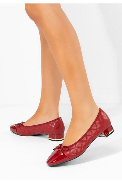 B T Shoes Toya red low-heeled shoes