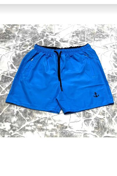 TUWAN sport Anchor Embroidered Swim Shorts with Zipper Pocket Mesh