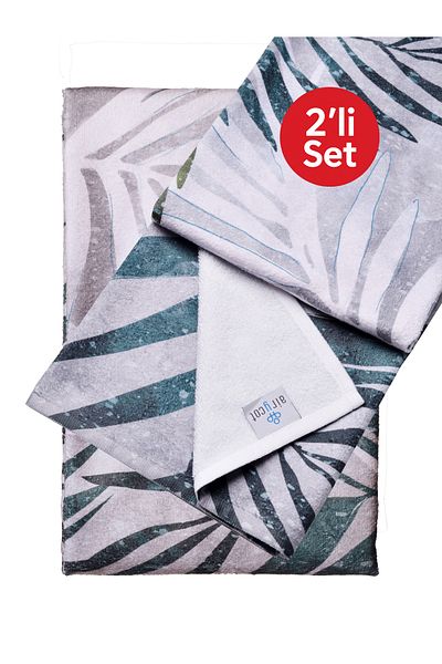 AİRYCOT Beach Towel Beach Palm Set of 2