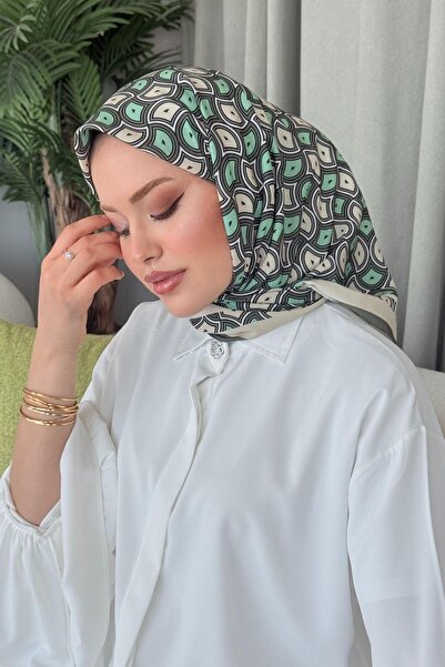 Hazamoda كاريل وشاح منقوش بالنعناع