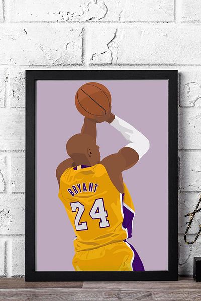 Saturn Pictură înrămate Kobe Bryant - Pictură poster NBA de baschet